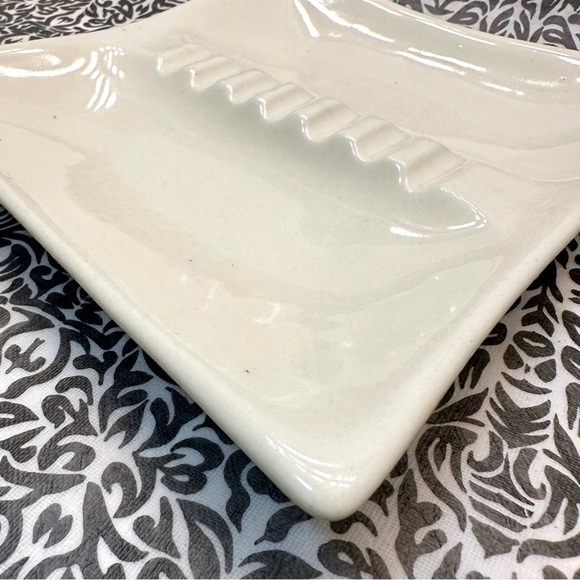 Vintage 60s MCM Royal Haeger Pottery Ivory Ceramic Atomic Age Large Ashtray - Picture 5 of 9